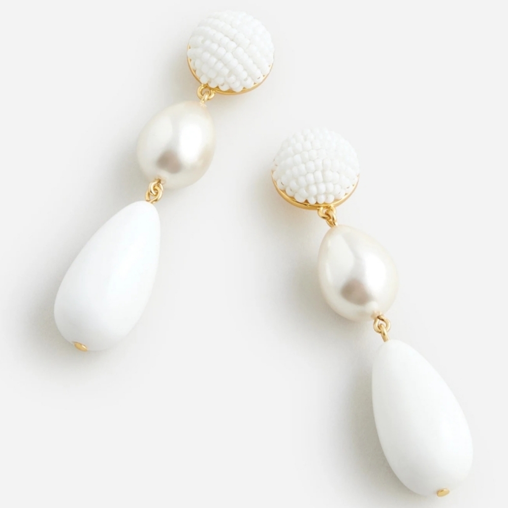 J. Crew Bead and Pearl Drop Earrings